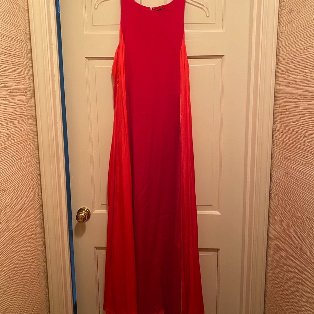 Banana Republic Red, Orange, and Pink Sleeveless Floor-length Dress - Picture 2 of 6